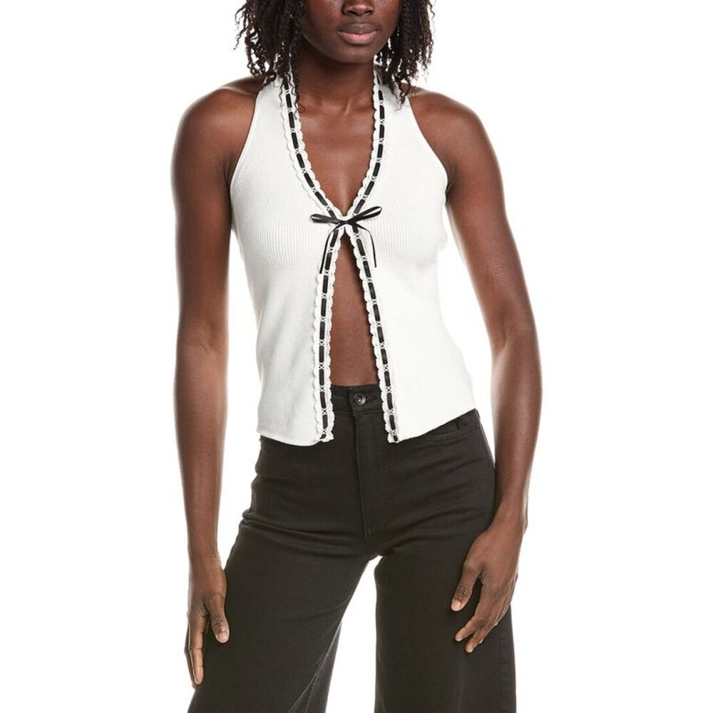 Reveriee Womens  Knit Blouse, White